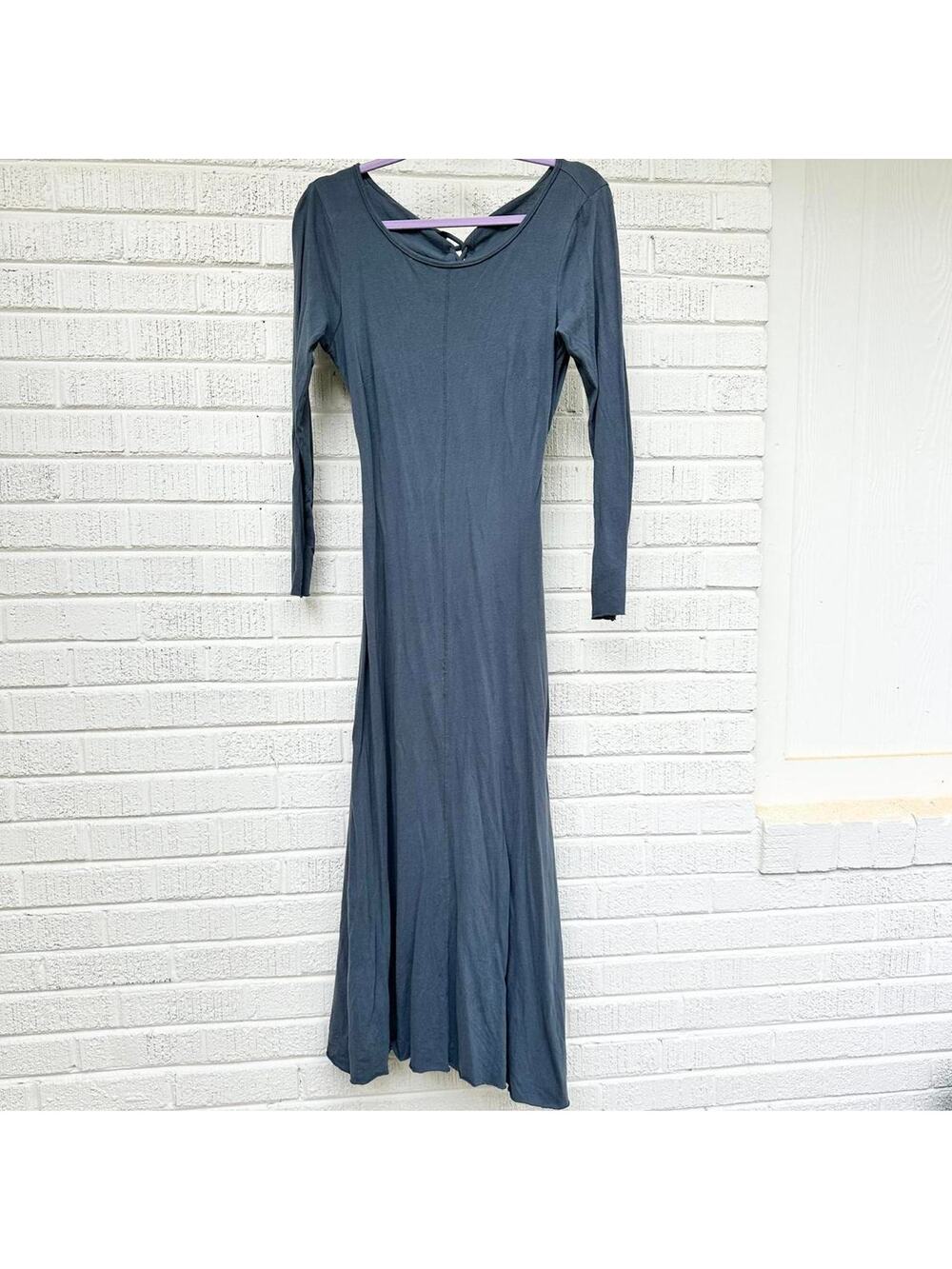 Free People Beach Slate Blue Open Back Maxi Dress